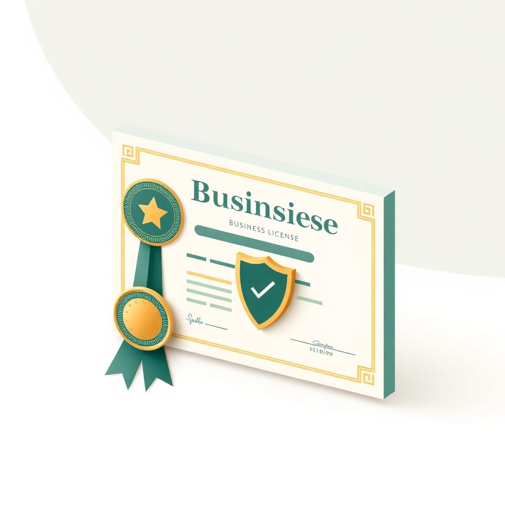 Business license certificate with official seal